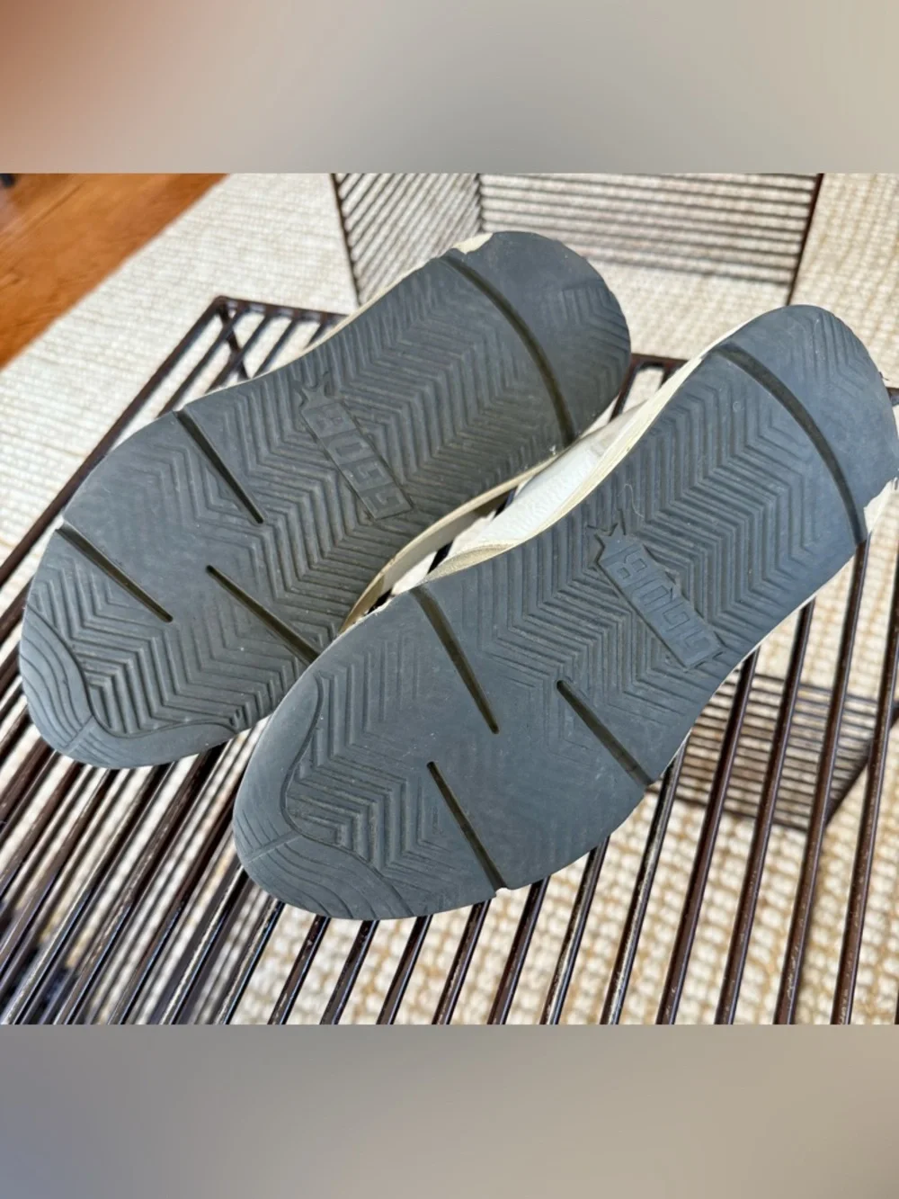 Golden Goose Running Sneakers Sz 39 Gold Cream Glitter Star Italy - Picture 6 of 11